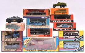 12 Russian produced vehicles. All approx 1:43 scale, including Volga Police Car in white and light