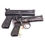 A post 1958 .177” Webley Junior air pistol, batch number 377, with “Birmingham 4” address. GWO &