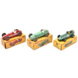 3 Dinky single seat racing cars. Maserati Racing Car (231) in red with white flash, RN9. Vanwall