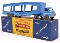 Matchbox Accessory Pack No.2 Big Bedford 'Matchbox Car Transporter'. Example in mid blue with grey