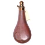 A large plain gun size copper powder flask, common brass tip marked “James Dixon & Sons Sheffield” 5
