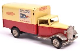 Tri-ang Minic tinplate clockwork Delivery Van No.79M. Example with in Carmine & Cream British