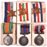 Six: 1939-45 star, Italy star, France and Germany star, Defence medal, Canadian issue in silver,