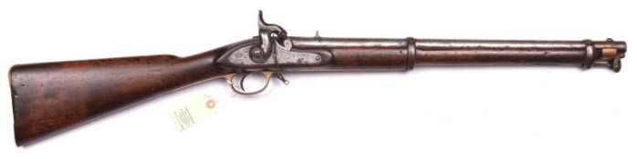 A .65” Enfield P/56 cavalry carbine, 36½” overall, barrel 21” with traces of ordnance proofs; the
