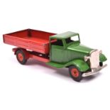 Tri-ang Minic tinplate clockwork Lorry 25M. A scarce late example with normal control cab. Example