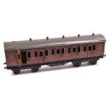 A Gauge One tinplate Bing for Bassett-Lowke LMS Full First corridor coach for restoration. In