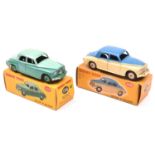 2 Dinky Toys Rover 75 Saloon (156). One example in two tone green, with mid green wheels and black