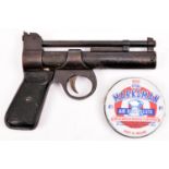 A post 1958 .177” Webley Junior air pistol, number 1667. GWO & basically GC, retaining some blued