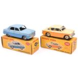 2 Dinky Toys. A Ford Zephyr Saloon (162) in two tone blue with light grey wheels. Plus a Sunbeam