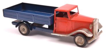 Tri-ang Minic tinplate clockwork Lorry 25M. A normal control cab, a scarcer example in red with