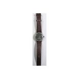 D marked Titus wristwatch. Serial D891542. Base metal case, no plating remaining, 32mm without