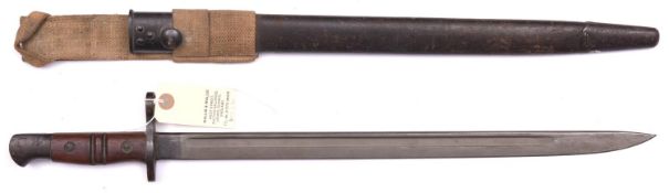 A P1913 sword bayonet for the P14 rifle, marks at forte including “Remington” stamp and date 3 “
