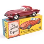 Corgi Toys 'E' Type Jaguar -with detachable hard top (307). An example in maroon with brown