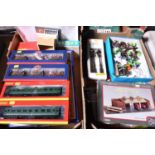 A quantity of model railway including accessories. Battery operated O gauge Christmas Western
