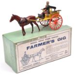 A Britains Farmer's Gig (No.20F). A 1930s gig with horse and driver from the Britains Model Home