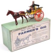 A Britains Farmer's Gig (No.20F). A 1930s gig with horse and driver from the Britains Model Home