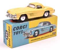 Corgi Toys Mercedes-Benz 300SL Hardtop Roadster (304). A rare example with yellow body and roof,