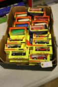 53x vehicles by Corgi, Matchbox and Shell. Including; 10x Corgi buses (469), including 2x earlier