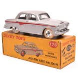 Dinky Toys Austin A105 Saloon (176). A late example in light grey with red flash and spun wheels