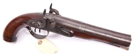 A DB 22 bore percussion holster pistol, by G. Heriot (Edinburgh), converted from flintlock of c