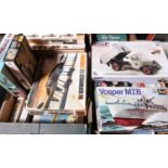 23x plastic kits by various makes including Airfix, Matchbox, Revell, ESCI, Emhar, etc. Vosper