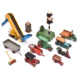 A small quantity of Dinky Toys etc. An Elevator Loader (564) in yellow with mid blue chutes and