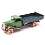 Tri-ang Minic tinplate clockwork Delivery Lorry No.10M. A example with green normal control cab,