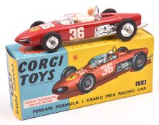Corgi Toys Ferrari Formula 1 Grand Prix (154). In bright red, RN35, with driver, spun wheels with