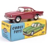 Corgi Toys Renault Floride (222). An example in maroon with yellow interior, smooth wheels with