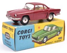 Corgi Toys Renault Floride (222). An example in maroon with yellow interior, smooth wheels with