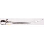 A 1796 light cavalry style sword for yeomanry, carved, shallow fullered blade 31½”, with narrow back