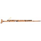 A scarce Lang’s patent 46 bore percussion walking stick gun/rifle, 36½” overall, screw off barrel