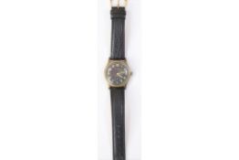 DH marked Helvetia wristwatch. Serial D6594H. Plated case with brushed finish, heavy wear to
