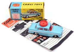 Corgi Toys Motor School Car (236). An Austin A60 in light blue with silver flash, red plastic