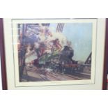 3x framed signed railway prints by Terence Cuneo. BR Coronation Class 4-6-2, Duchess of Hamilton,