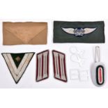 Third Reich insignia etc: Luftwaffe tropical breast eagle on triangular patch with section of
