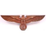 A large cast aluminium alloy eagle and swastika, span 37”, with red oxide finish and 2 threaded