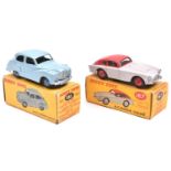 2 Dinky Toys. Austin Somerset Saloon (161). Example in light blue with mid blue wheels. Plus an A.C.
