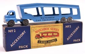 Matchbox Series Accessory Pack No.2 Big Bedford 'Matchbox Car Transporter'. Example in mid blue with