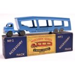 Matchbox Series Accessory Pack No.2 Big Bedford 'Matchbox Car Transporter'. Example in mid blue with