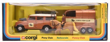Corgi Pony Club Land Rover and Horse Box set (47). A 1977 issue finished in metallic bronze
