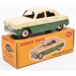 Dinky Toys Ford Zephyr Saloon (162). An example in cream and dark green with darker cream wheels and