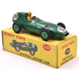 A scarce Dinky Toys Vanwall Racing Car (239). A late example in green, with yellow driver, bright