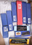 8x Hornby Dublo 3-rail railway items. Including a BR Coronation Class 4-6-2, Duchess of Montrose, in