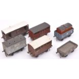 6x O Gauge finescale kit built LMS freight wagons. Well constructed and detailed wagons including; a