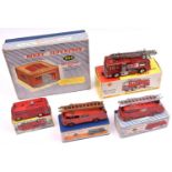 5 Dinky Fire Related Toys. A Supertoys Fire Station Kit (954), appears to be complete. Airport