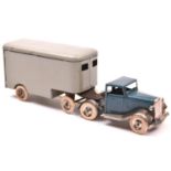 A rare Tri-ang Minic tinplate clockwork Articulated Pantechnicon No.30M. A 1930's example with mid