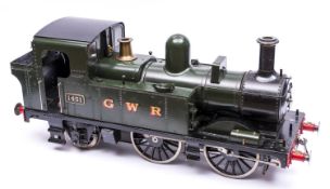 A 5 inch gauge live steam model of a Great Western Railway Class 14xx 0-4-2T locomotive. A very well