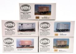 5x O Gauge kit built finescale LMS freight wagons by Parkside Dundas. Well constructed and