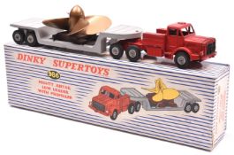 Dinky Supertoys Mighty Antar Low Loader With Propeller (986). Tractor unit in bright red with grey